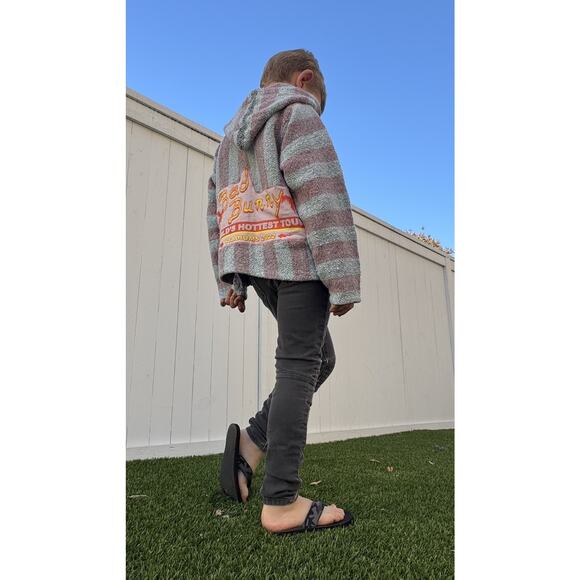 BAD BUNNY Retro Upcycled Mexican Poncho Reggaeton Reworked Sweater Kids Size S - Picture 2 of 11